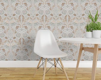 French Country Peel and Stick Wallpaper - Antique Floral Victorian Garden - Removable Wall Decor Art - Artichoke Floral by eti_enne