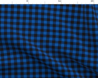 Buffalo Plaid Fabric - Blue Buffalo Plaid By Angiehiller - Buffalo Plaid Check Upholstery Quilt Cotton Fabric By The Yard With Spoonflower