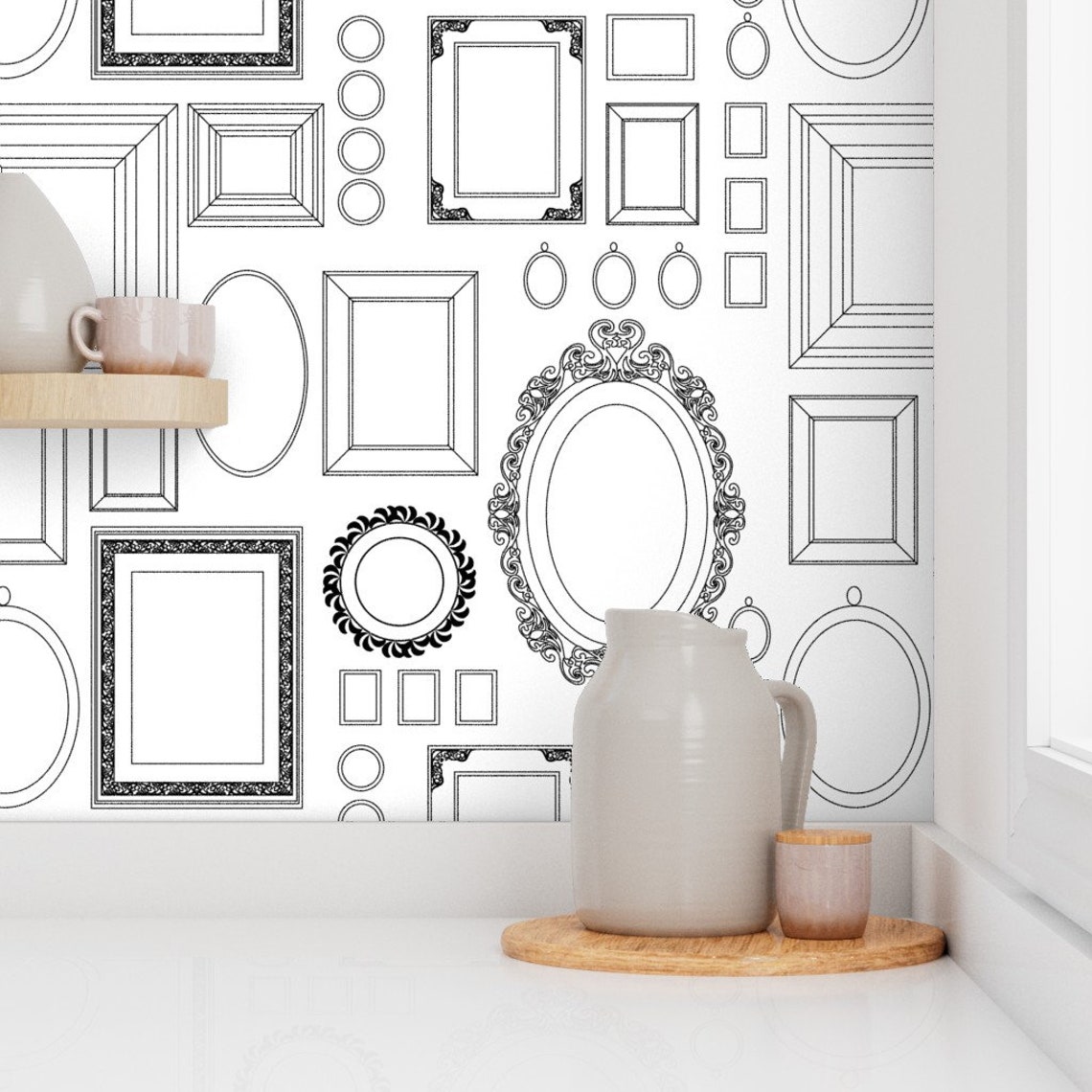 Picture Frame Wallpaper Victorian Picture Frames by Booboo - Etsy