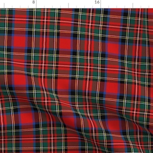 Red Plaid Fabric - Stuart Stewart Tartan Plaid By Laurawrightstudio - Scottish Plaid Cotton Fabric By The Yard With Spoonflower