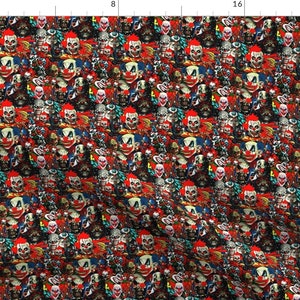 Clowns Fabric - The Bad Boys By Whimzwhirled Scary Clown Terrifying Horror Carny Carnival - Cotton Fabric By The Yard With Spoonflower