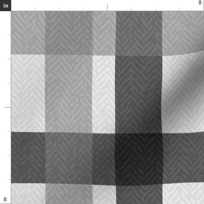 Retro Gray Plaid Fabric Retro Plaid Light Grey by Eto Etsy