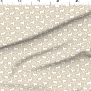 Australian Shepherd Fabric - Australian Shepherd Florals By Petfriendly- Floral Silhouette Dog Cotton Fabric By The Yard With Spoonflower afbeelding 2