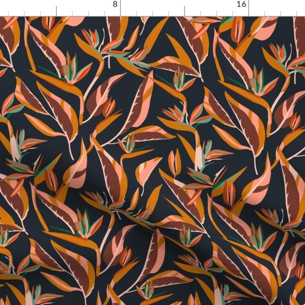 Bird Of Paradise Fabric - Anthology Of Pattern Elle Bird Of Paradise Dark By Holli Zollinger - Cotton Fabric By The Yard With Spoonflower
