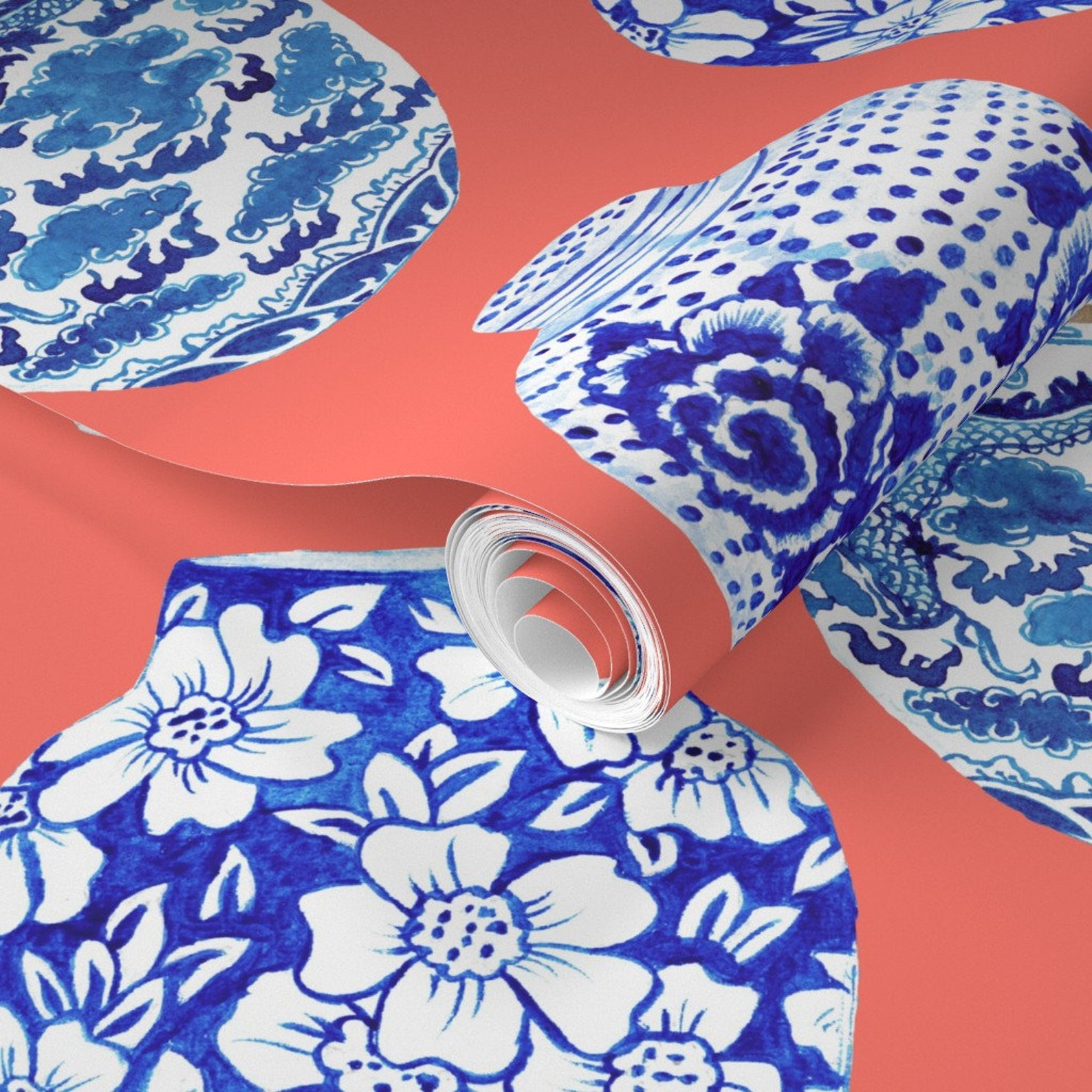 Ginger Jar Wallpaper Chinoiserie by Yesterdaycollection - Etsy