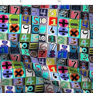 Math Fabric - Math!! By Soobloo- Mathematics Numbers Equations Nerdy Collage Scrapbook Upholstery Cotton Fabric By The Yard With Spoonflower