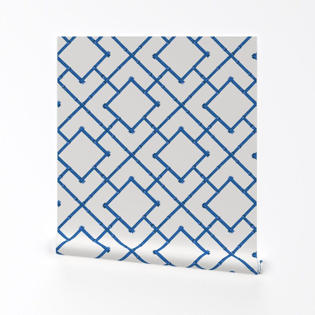blue-bamboo-wallpaper-osaka-bamboo-trellis-by-willowlanetextiles-custom-printed-removable-self-adhesive-wallpaper-roll-by-spoonflower-etsy