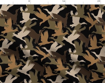 Camoflauge Ducks Fabric - Flying Duck Camo by paragonstudios - Camo Animals Camping Outdoors Hunting Birds Fabric by the Yard by Spoonflower