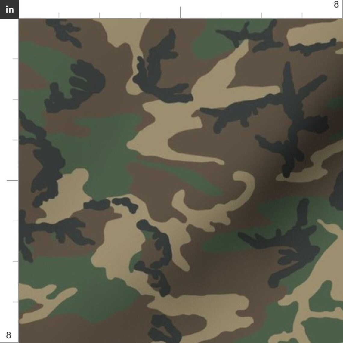Camouflage Fabric M81 Woodland Camo Half Scale By Ricraynor Etsy