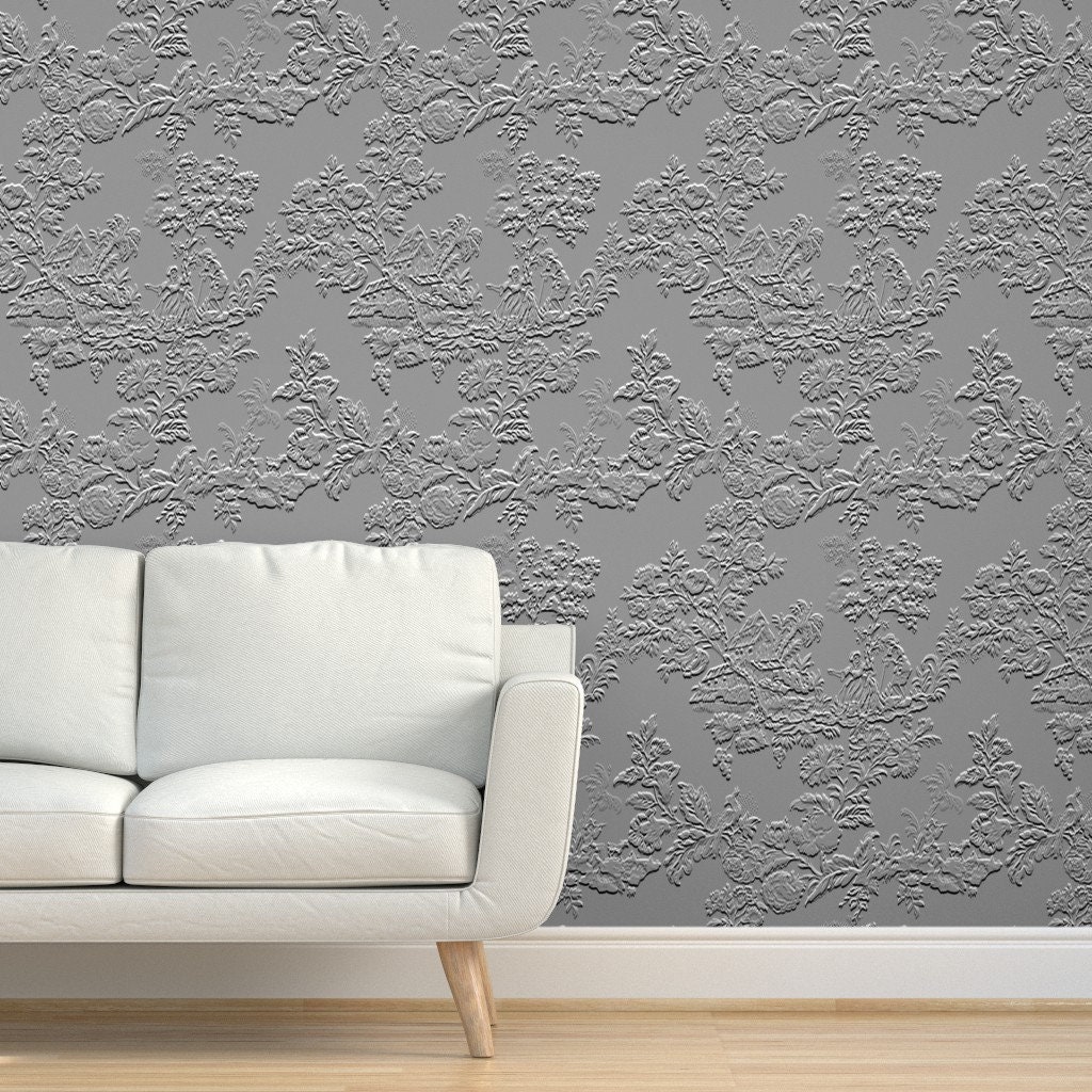 Faux Textured Toile The Faux Textured Wallpaper By Etsy