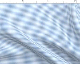 Blueberry Gingham Picnic Pattern Fabric - Micro Gingham Bright Blueberry By Lilyoake - Blueberry Cotton Fabric By The Yard With Spoonflower