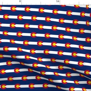 Colorado Flag Fabric - Colorado Flag Fabric - 2.6 X 1.75 By Flagfabric - Colorado Flag State Blue Cotton Fabric By The Yard With Spoonflower