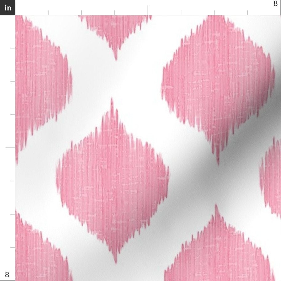 Pink and White Ikat Fabric Lela Ikat in Pink by Etsy