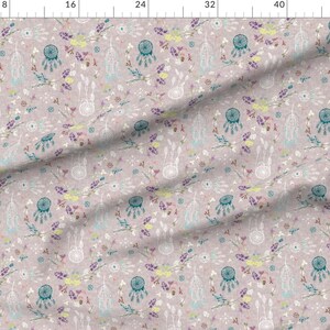 Dream Catchers Fabric - Wildflower Dreams Grey Purple Southwestern Boho By Nouveau Bohemian - Cotton Fabric By The Yard With Spoonflower image 2