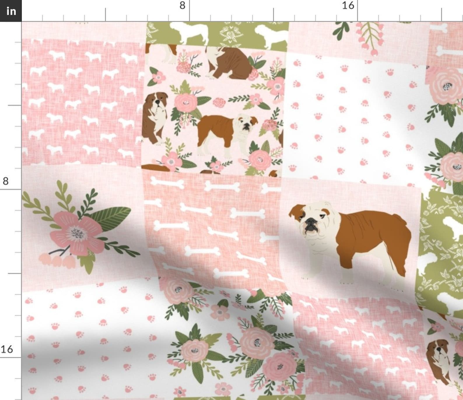 English Bulldog Fabric English Bulldog Pet Quilt Dog Breed Etsy