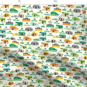 Traveling Camper Fabric - Traveling By Stacyiesthsu - Summer Camping Nursery Decor Cotton Fabric By The Yard With Spoonflower