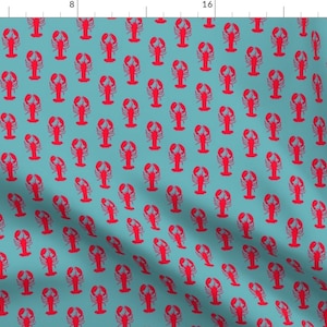Lobster Claws Fabric - Lobster A By Veesanchez- Crustacean Shellfish Arthropod Pincers Bold Red Cotton Fabric By The Yard With Spoonflower