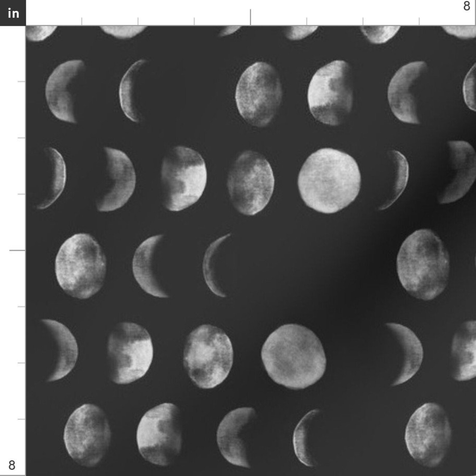 Black Moon Phase Fabric Moon Phase Black and White Etsy