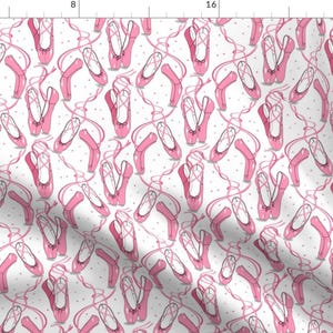 Ballerina Fabric - Pink Ballet Shoes By Louisehenderson - Ballerina Dance Girl Nursery Fashion Cotton Fabric By The Yard With Spoonflower