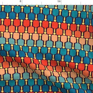 Pickleball Stripe Fabric - Vintage Pickleball by bobbieval - Retro Stripe Geometric 80s Colorful Sports Fabric by the Yard by Spoonflower