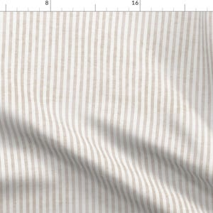 Beige Stripe Fabric - Neutral Stripes by holli_zollinger - Neutral Stripe Directional Grandmillennial Fabric by the Yard by Spoonflower