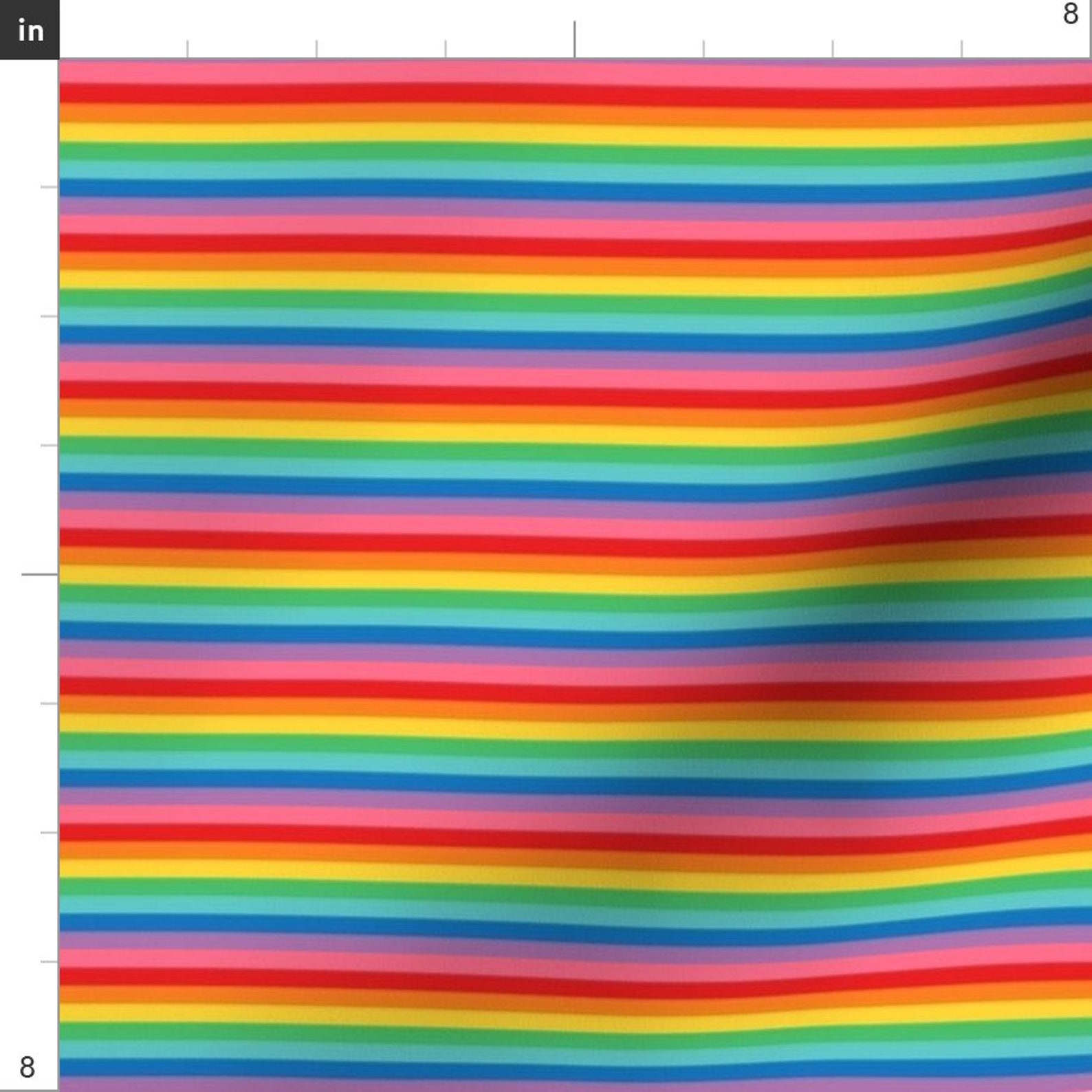 Bold Rainbow Stripes Fabric Tiny Rainbow Stripes 2 by - Etsy