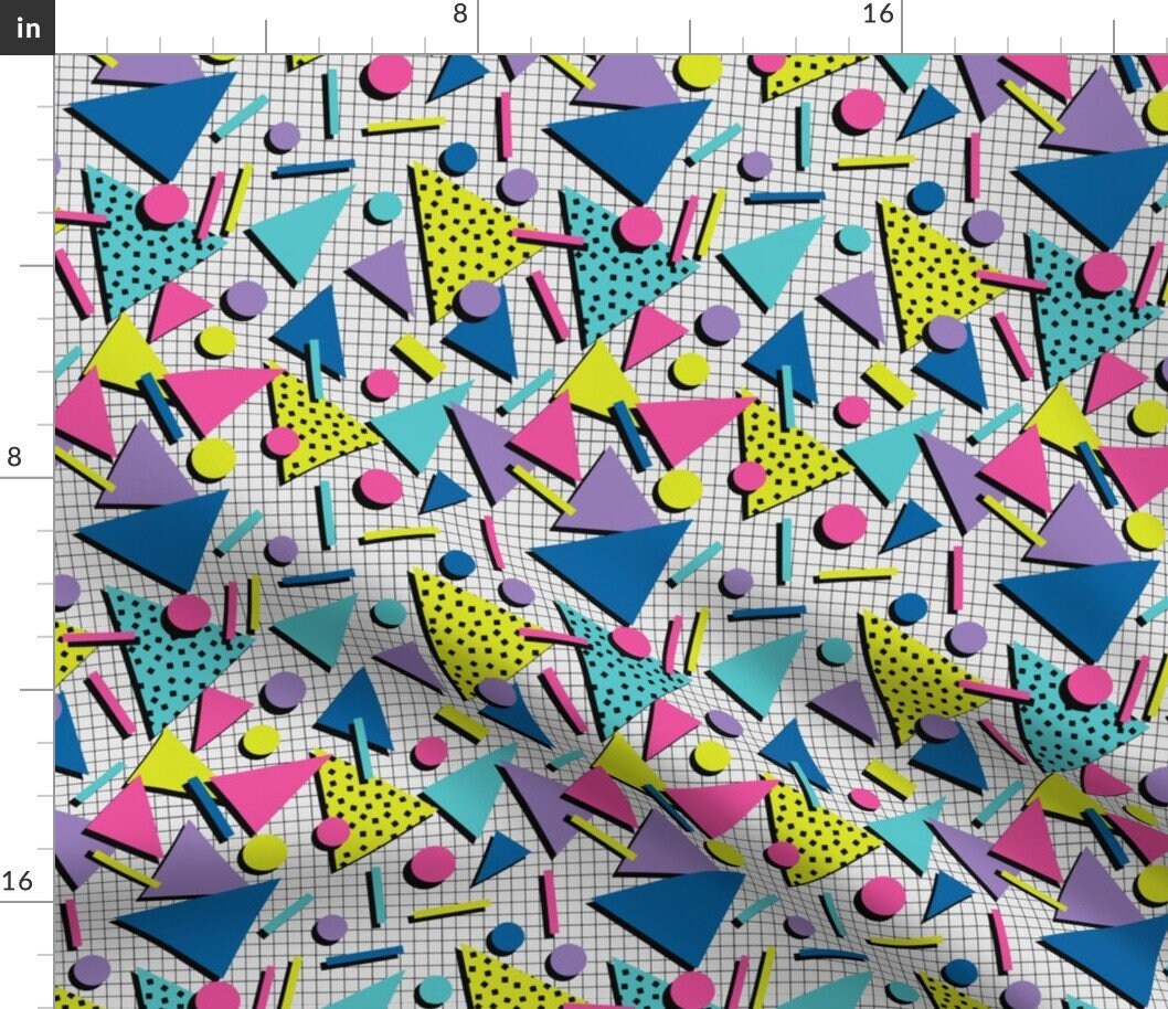 80s Fabric Totally Tubular by Pinkpineappleworks Retro Etsy
