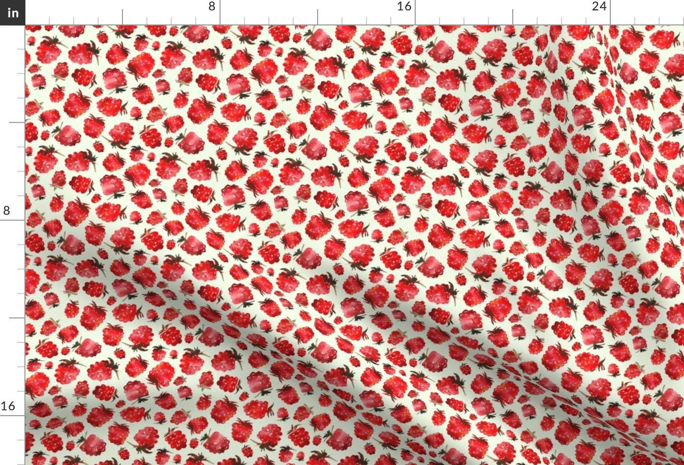 Watercolor Raspberry Fabric - Watercolor Raspberries by Katerinaizotova ...