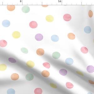 Polka Dot Scatter Fabric - Polka Dot Scatter by littlearrowdesign - Watercolor Polka Dots Pastel Rainbow Fabric by the Yard by Spoonflower