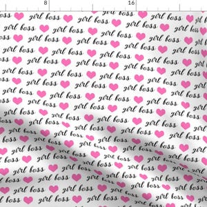 Girl Fabric - Script Black Pink Heart Girls Baby Girl Future Female Fabric By Charlottewinter - Cotton Fabric by the Yard With Spoonflower