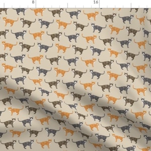 Tabby Cat Fabric - Cats Tabby Tan By Petfriendly - Modern Decor Orange Brown Tabby Cat Pet Cotton Fabric By The Yard With Spoonflower afbeelding 1