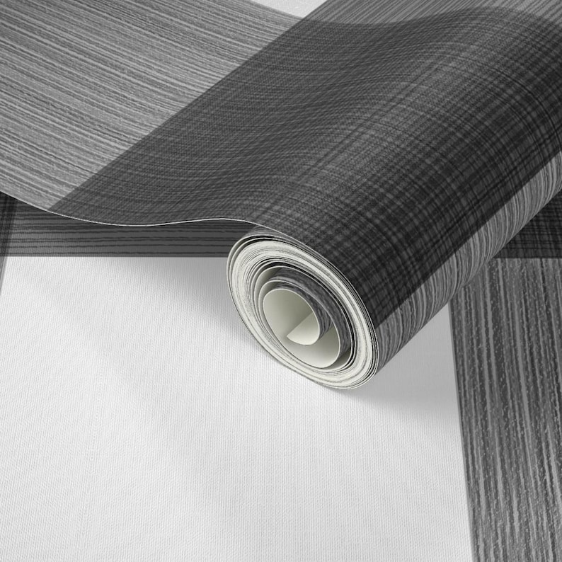 Buffalo Check Wallpaper - Black 6" Buffalo Plaid By Danika Herrick - Custom Printed Removable Self Adhesive Wallpaper Roll by Spoonflower image 3