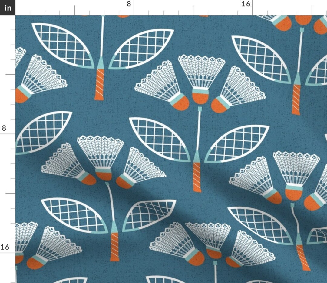 Retro Preppy Sports Fabric Vintage Badminton by Dalightdesign Badminton ...