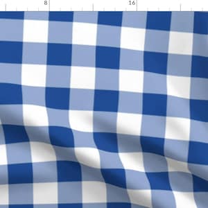 Buffalo Plaid Fabric - Buffalo Check In Navy By Domesticate - Buffalo Plaid Blue White Retro Home Cotton Fabric By The Yard With Spoonflower