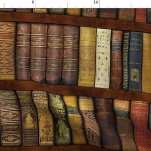 Vintage Books Fabric - Instant Library Shelf by peacoquettedesigns - Victorian Old World Literary Fabric by the Yard by Spoonflower