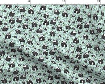 Panda Bear Fabric - Pandas By Nemki - Panda Kawaii Cute Chubby Bears Cotton Fabric By The Yard With Spoonflower
