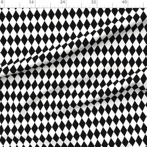 Diamond Fabric - Harlequin Diamonds Monochrome Black & White Geometric By Sunny Afternoon- Modern Cotton Fabric By The Yard With Spoonflower imagen 2