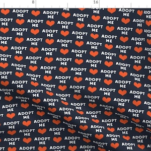Red And Blue Pet Adoption Fabric - Adopt Me - Blue Red By Littlearrowdesign - Red And Blue Cotton Fabric By The Yard With Spoonflower