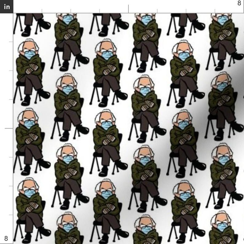 Vermont Senator Fabric - Old Man Mood By Kindermama - Inauguration Mittens Democratic Socialist Cotton Fabric By The Yard With Spoonflower image 3