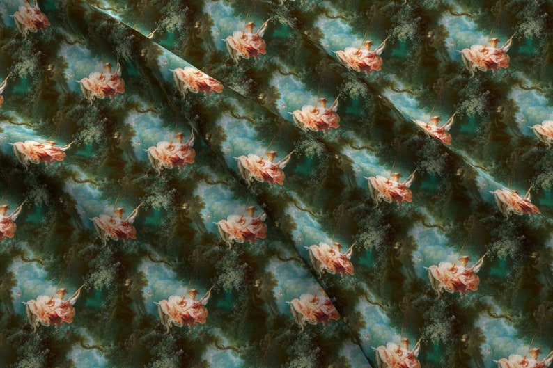 Marie Antoinette Fabric Rococo Swingers The Swing Small By Peacoquettedesigns Famous Romantic French Painting Fabric With Spoonflower