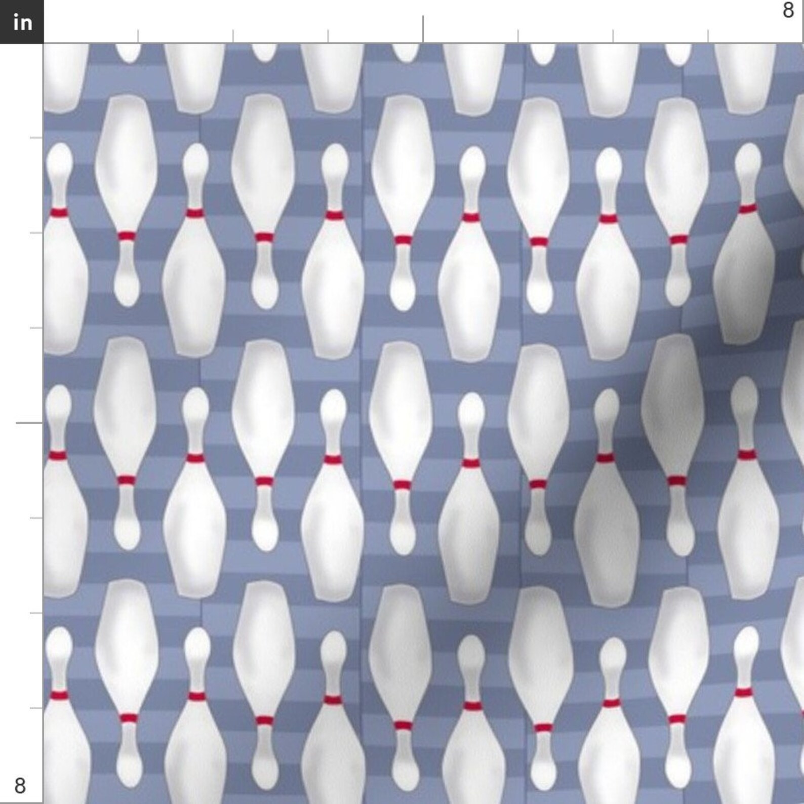 Bowling Fabric the Setup2 by Glimmericks Blue Bowling Etsy