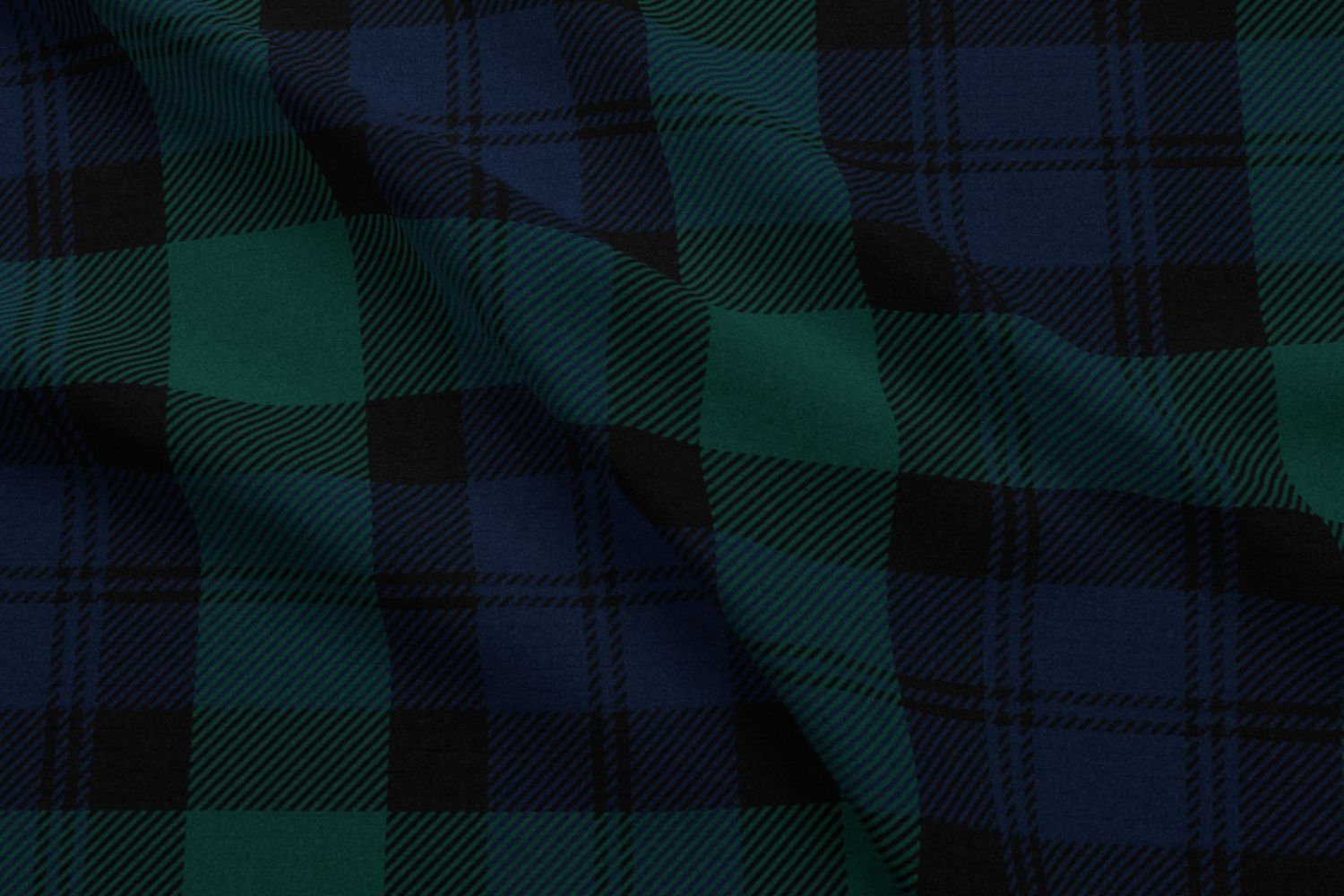 Tartan Fabric Blackwatch Tartan Traditional Textured By Etsy