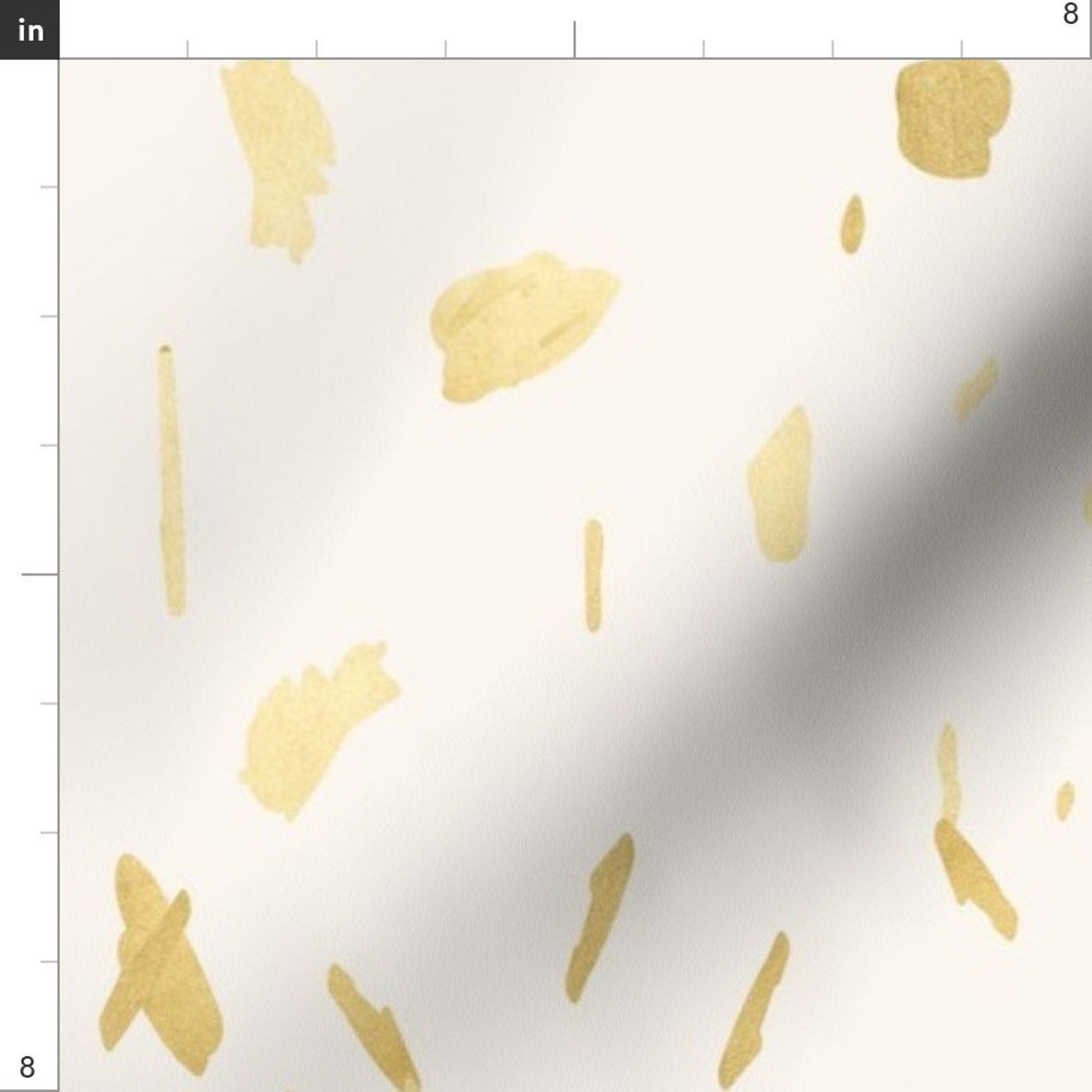 Minimalist Gold Fabric Gold Paint Blobs on Cream by Jenlats Etsy