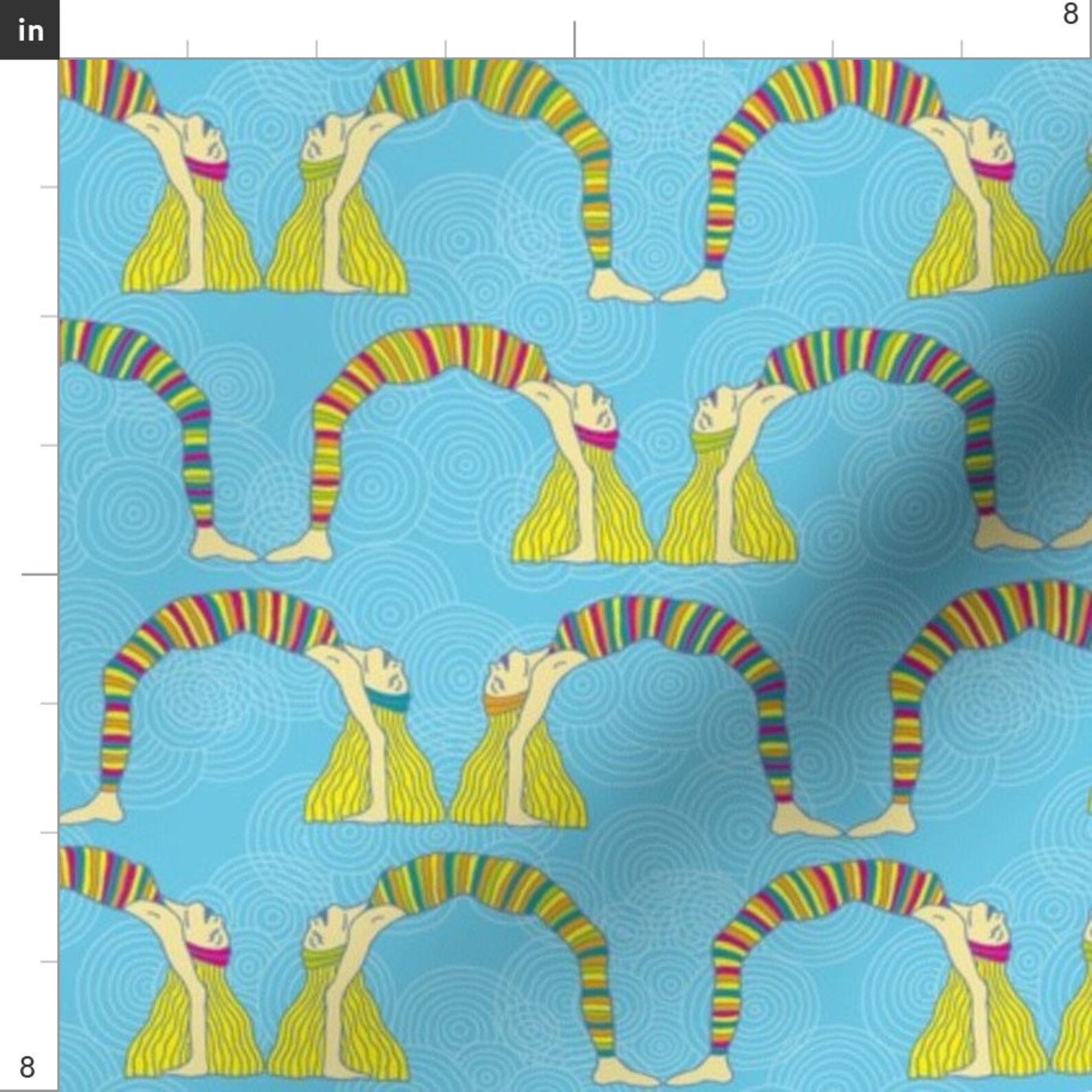 Yoga Pose Fabric Twins Crab Pose beach by Seesawboomerang Etsy