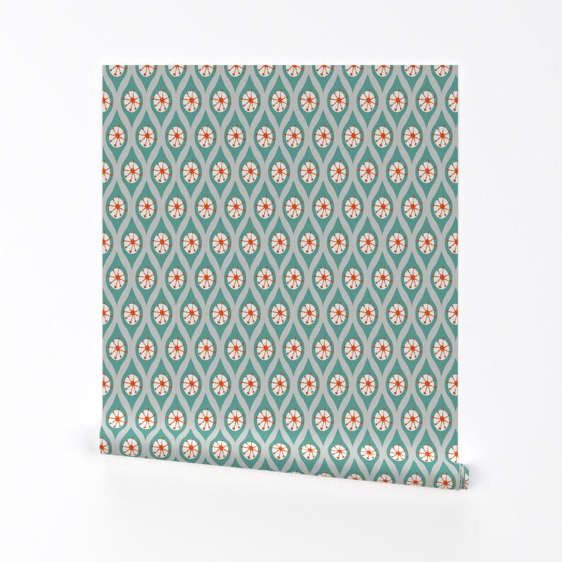 Atomic Mid Century Modern - Turquoise Orange Grey by Emilyannstudio ...