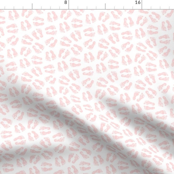 Baby Girl Fabric - Baby Feet by littlearrowdesign - Footprints Nursery Nursing Mama Baby Shower Newborn  Fabric by the Yard by Spoonflower