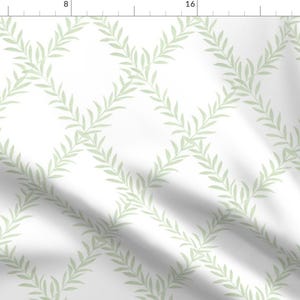 Spring Fabric - Leafy Trellis by danika_herrick -  Garden Leaf Vine Green White Fabric by the Yard by Spoonflower