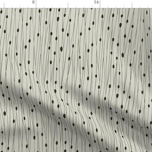 Geometric Fabric - Entangled - Geometric Lines Beige Soft Black By Heatherdutton - Geometric Line Cotton Fabric By The Yard With Spoonflower