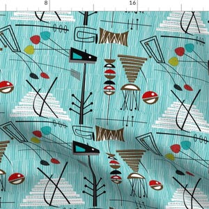 Modern Abstract Fabric - Mid-Century Chaol Ll By Mid-Century - Mid-Century Modern Cotton Fabric By The Yard With Spoonflower