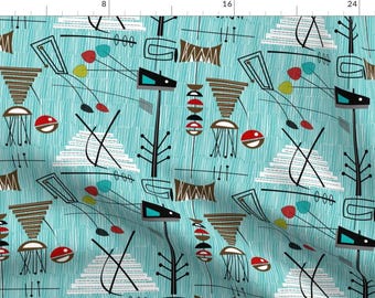 Modern Abstract Fabric - Mid-Century Chaol Ll By Mid-Century - Mid-Century Modern Cotton Fabric By The Yard With Spoonflower